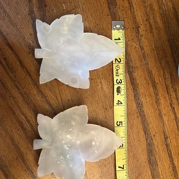 Vintage marble canister, vintage marble leaf trinkets - Picture 3 of 7